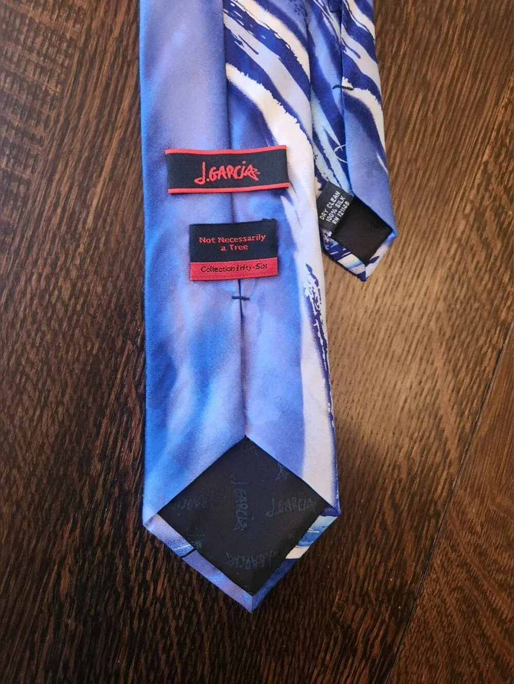 Vintage 🎩 Jerry Garcia 1990's Men's Necktie Blue Turquoise Swirl Silk EUC ,$24